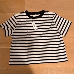 Velvet by Graham & Spencer Black & White Stripe Tee